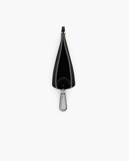 Marc Jacobs Top Pick | The Coated Glitter Everyday Top Zip Charm Wallet Silver
