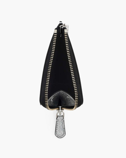 Marc Jacobs Discount | The Coated Glitter Everyday Top Zip Wallet Silver