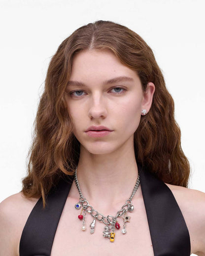 Marc Jacobs New | The Trinket Charm Necklace Silver/Multi