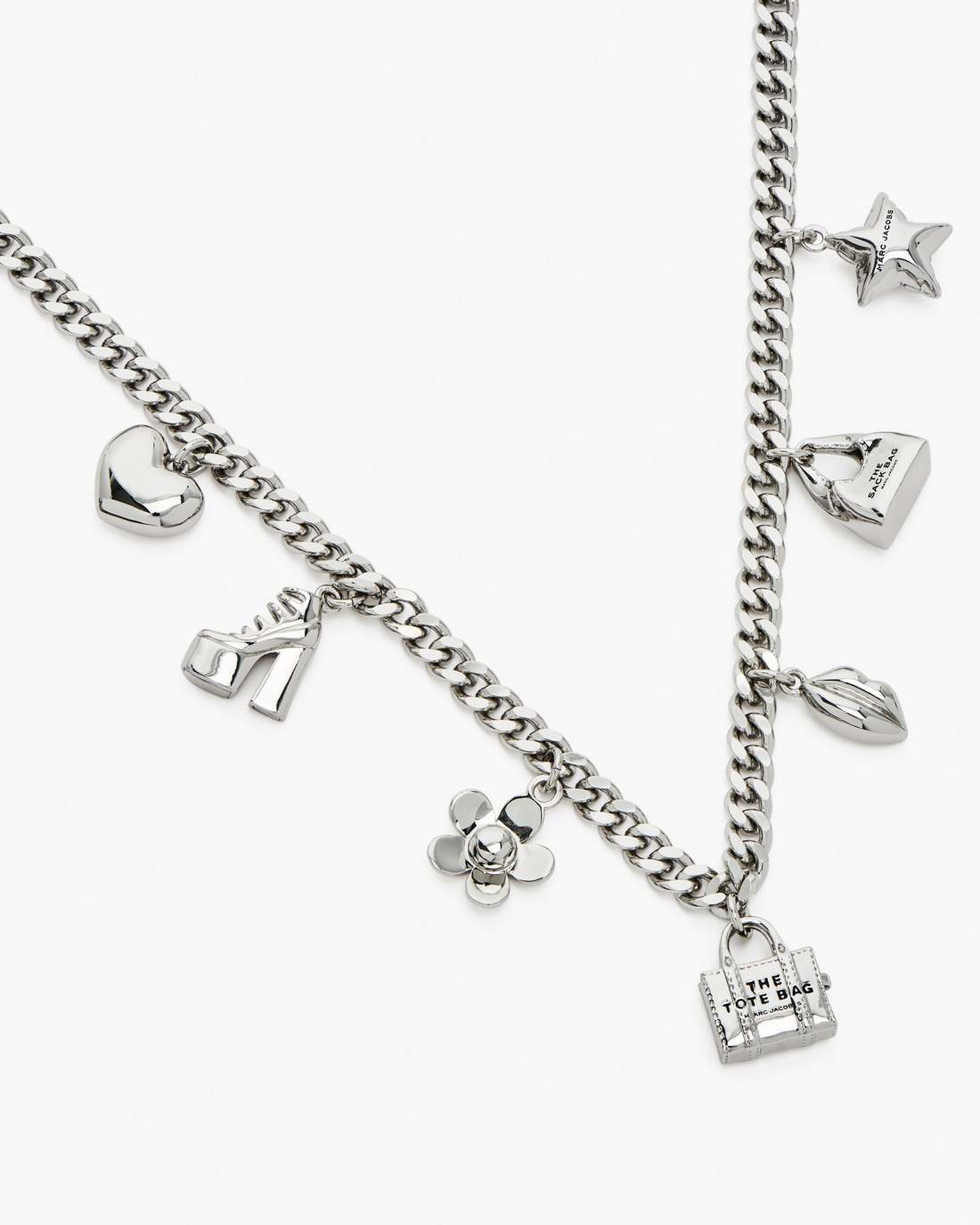 Marc Jacobs Top Pick | The Mini Icon Charm Necklace Light Antique Silver