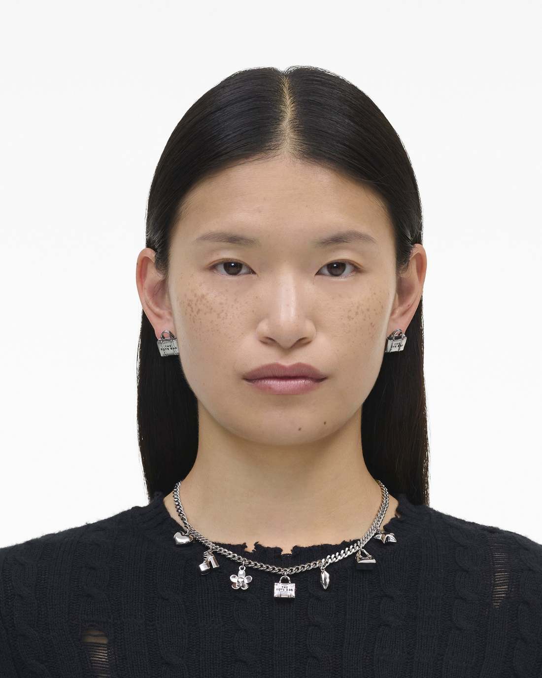 Marc Jacobs Top Pick | The Mini Icon Charm Necklace Light Antique Silver