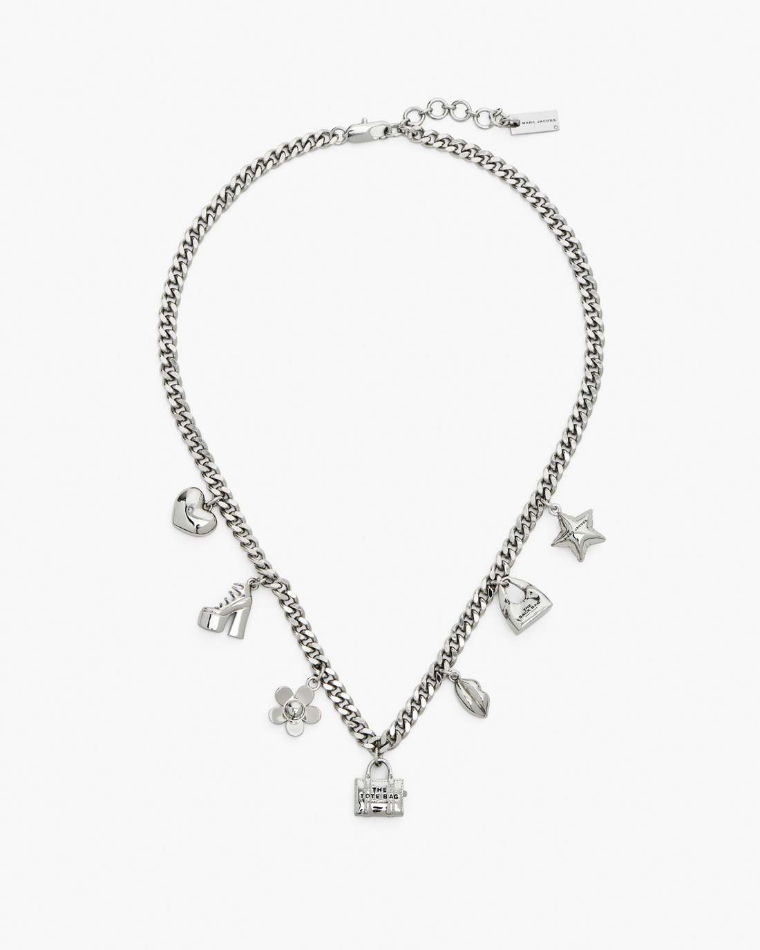 Marc Jacobs Top Pick | The Mini Icon Charm Necklace Light Antique Silver