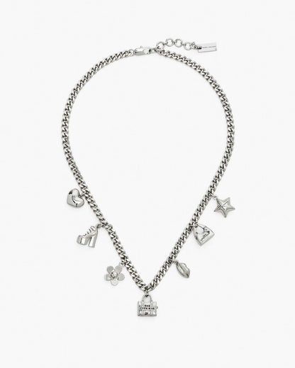 Marc Jacobs Top Pick | The Mini Icon Charm Necklace Light Antique Silver