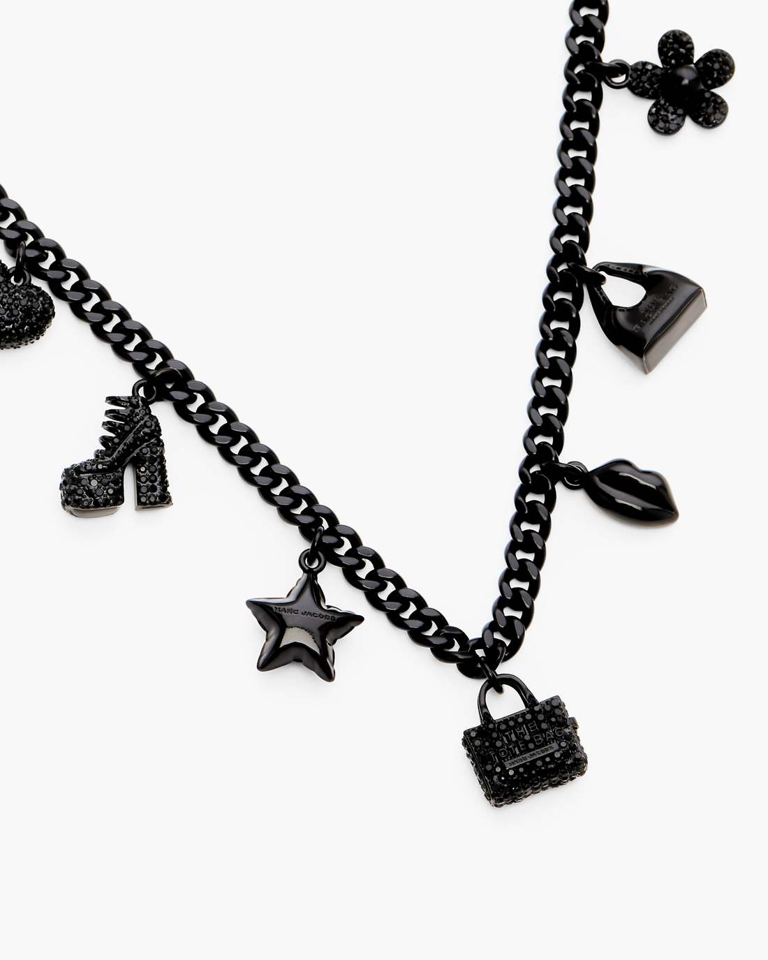 Marc Jacobs Special Offer | Mini Icon Pave Charm Necklace Black/Black Crystal