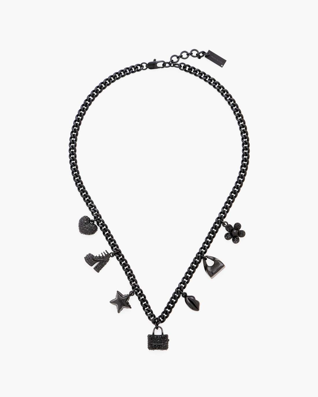 Marc Jacobs Special Offer | Mini Icon Pave Charm Necklace Black/Black Crystal