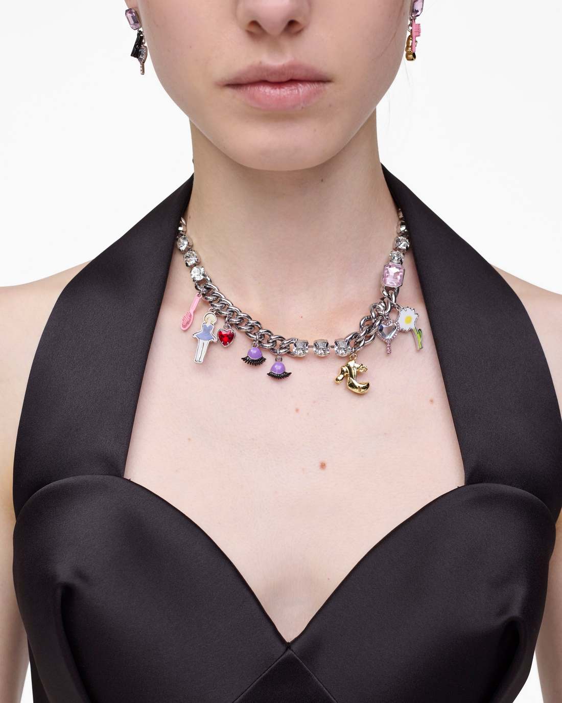 Marc Jacobs Hot Sale | The Dollhouse Charm Necklace Silver/Multi