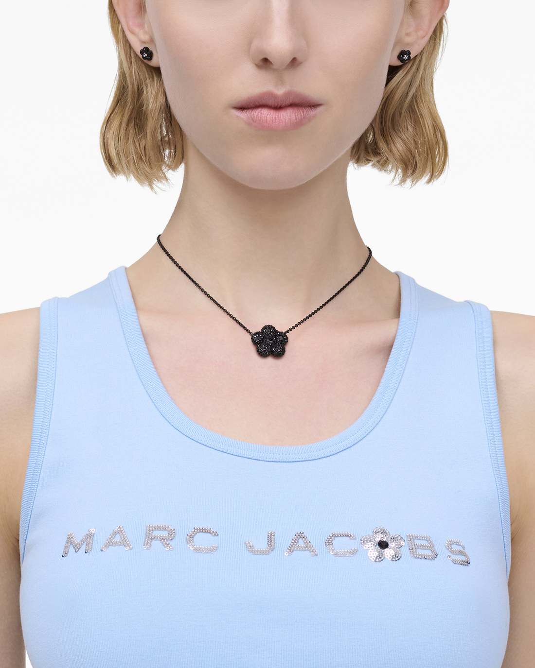 Marc Jacobs Popular | The Daisy Pave Necklace Black/Black Crystal