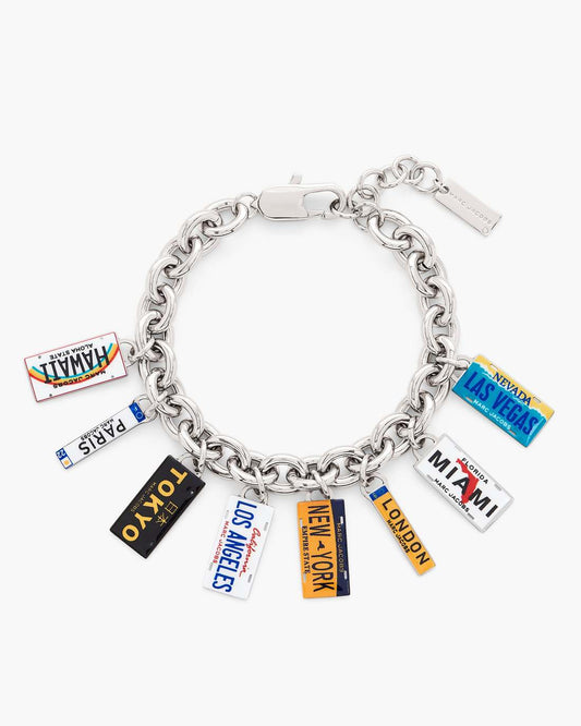 Marc Jacobs Great Value | The Cities License Plate Charm Bracelet Silver/Multi