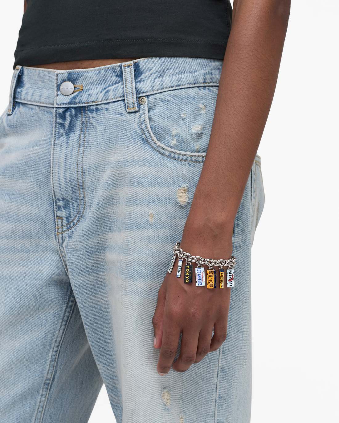 Marc Jacobs Great Value | The Cities License Plate Charm Bracelet Silver/Multi