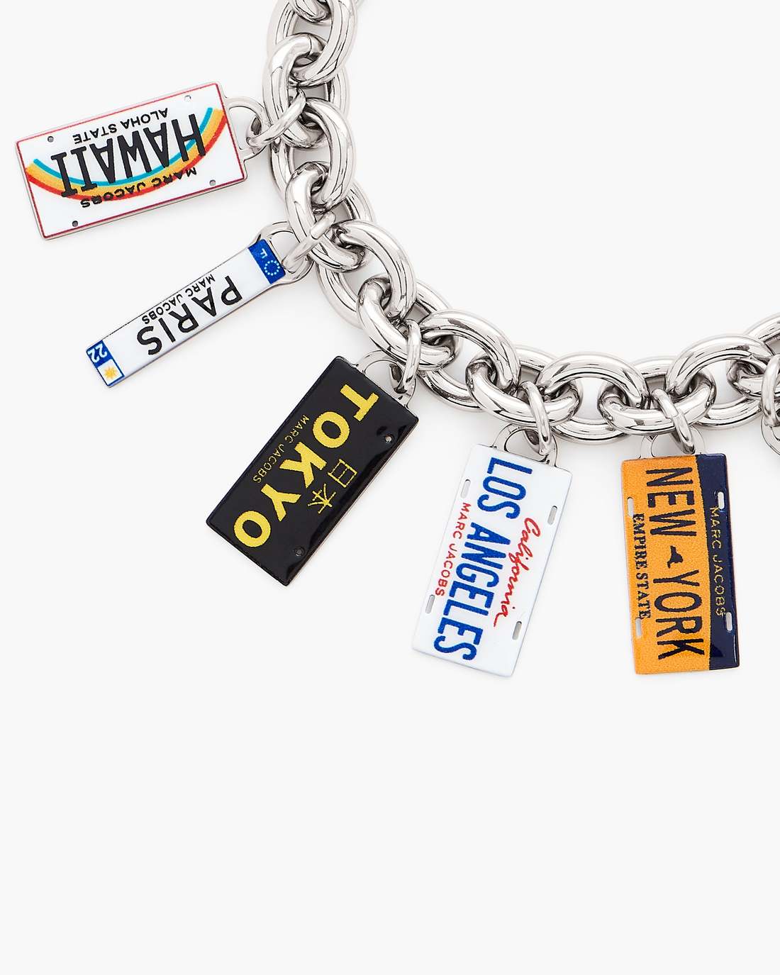 Marc Jacobs Great Value | The Cities License Plate Charm Bracelet Silver/Multi