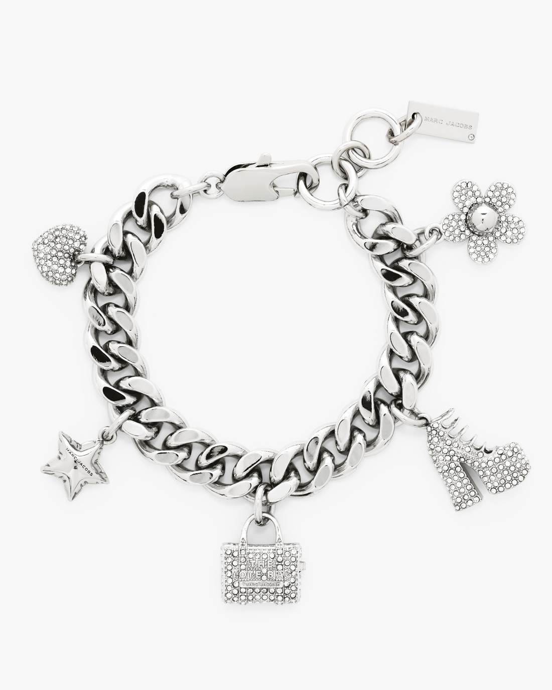 Marc Jacobs Great Value | The Pave Mini Icon Charm Bracelet Silver/Crystal