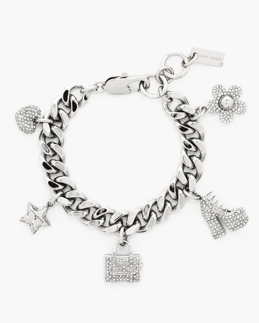 Marc Jacobs Great Value | The Pave Mini Icon Charm Bracelet Silver/Crystal
