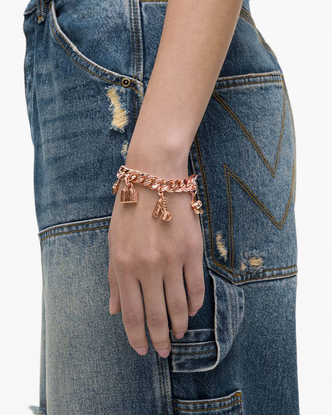 Marc Jacobs Smart Buy | The Mini Icon Charm Bracelet Antique Rose Gold