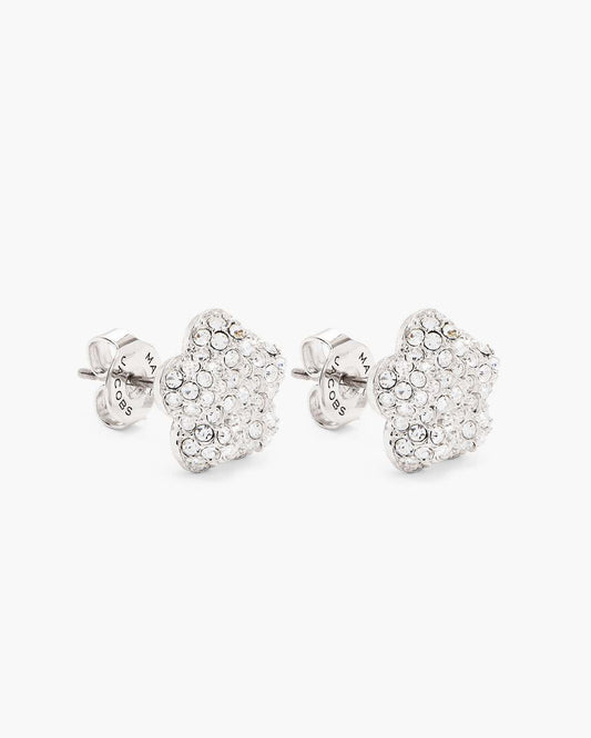Marc Jacobs Sale | The Daisy Pave Stud Earrings Silver/Crystal