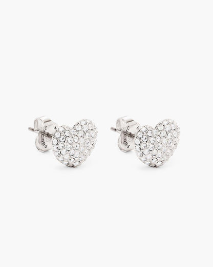 Marc Jacobs Essential | The Heart Pave Earrings Silver/Crystal