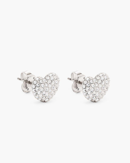 Marc Jacobs Essential | The Heart Pave Earrings Silver/Crystal