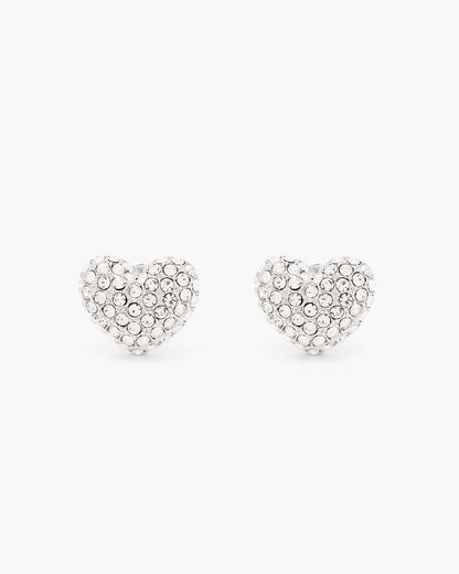 Marc Jacobs Essential | The Heart Pave Earrings Silver/Crystal