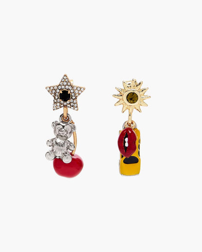 Marc Jacobs Smart Buy | The Trinket Charm Cluster Earrings Silver/Multi