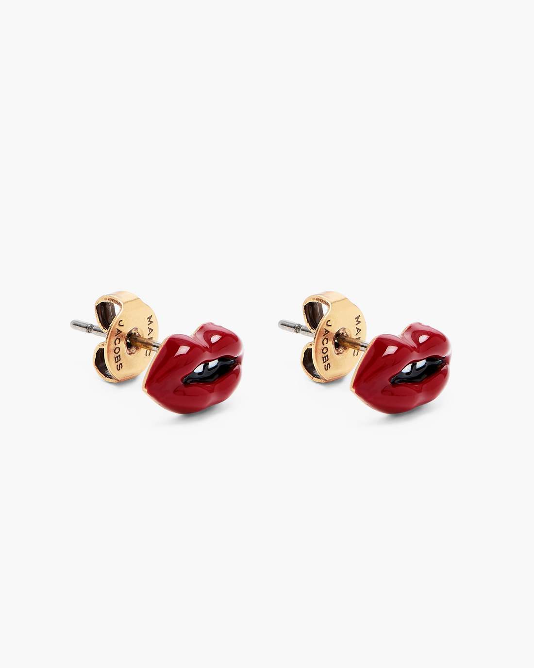 Marc Jacobs Essential | The Lips Stud Earrings Gold/Red