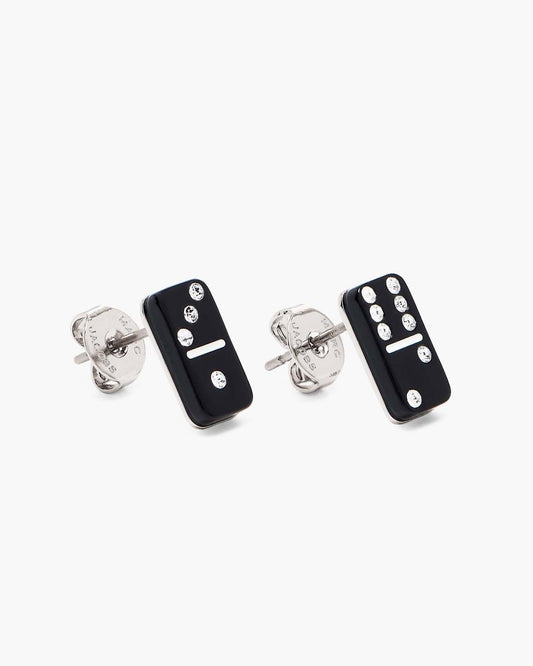 Marc Jacobs Trusted | The Domino Stud Earrings Silver/Black