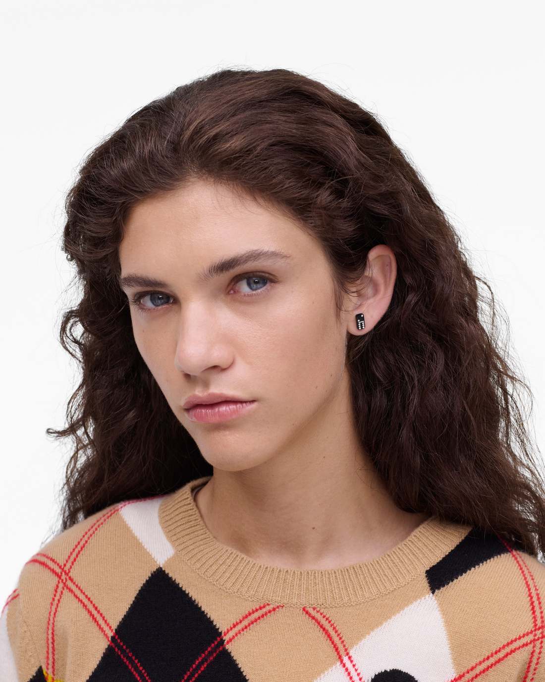 Marc Jacobs Trusted | The Domino Stud Earrings Silver/Black