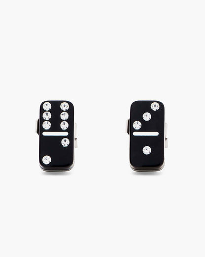 Marc Jacobs Trusted | The Domino Stud Earrings Silver/Black
