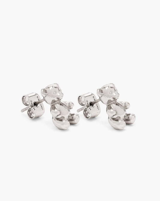 Marc Jacobs Everyday | The Teddy Bear Stud Earrings Light Antique Silver