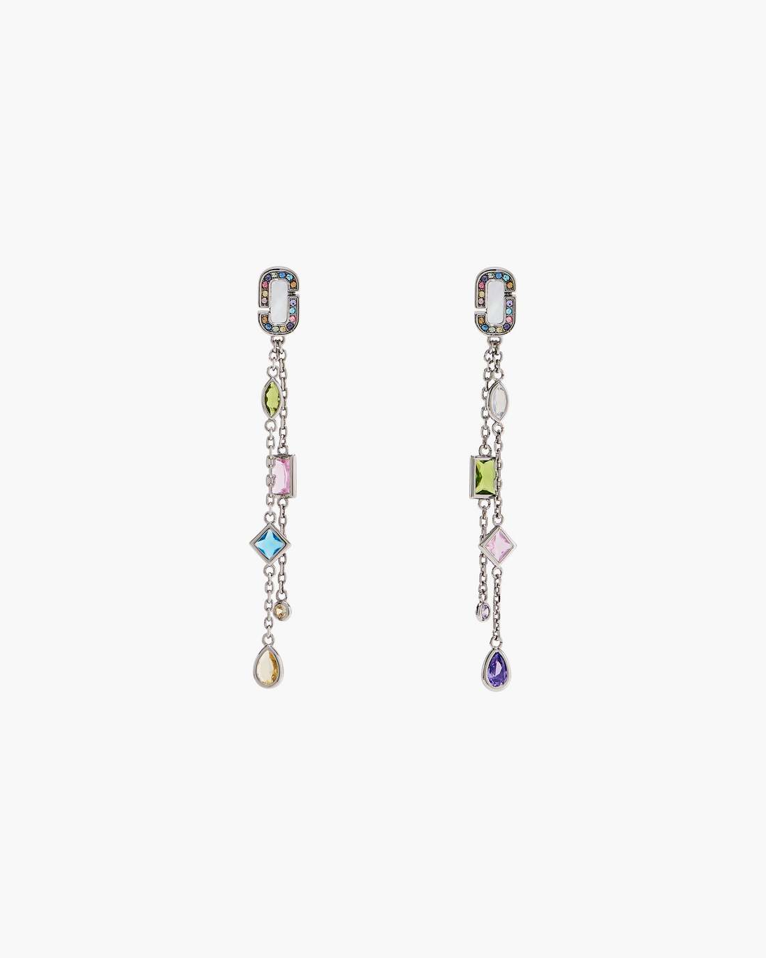 Marc Jacobs Quality | The J Marc Luxe Gem Linear Earrings Silver/Multi