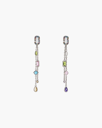 Marc Jacobs Quality | The J Marc Luxe Gem Linear Earrings Silver/Multi