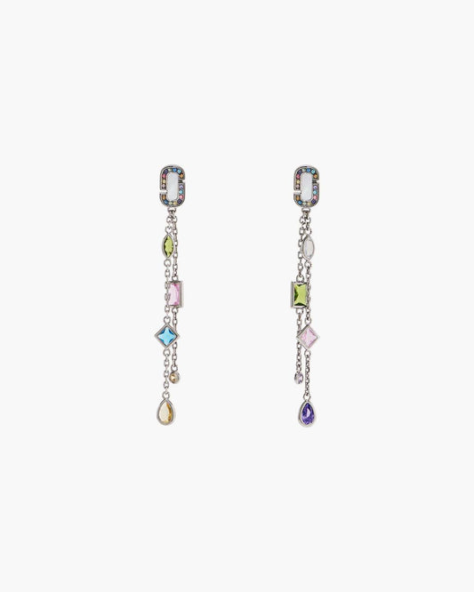 Marc Jacobs Quality | The J Marc Luxe Gem Linear Earrings Silver/Multi