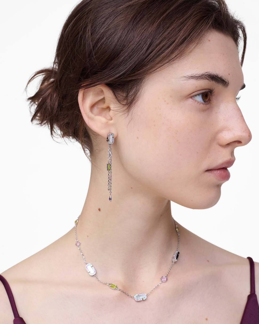 Marc Jacobs Quality | The J Marc Luxe Gem Linear Earrings Silver/Multi