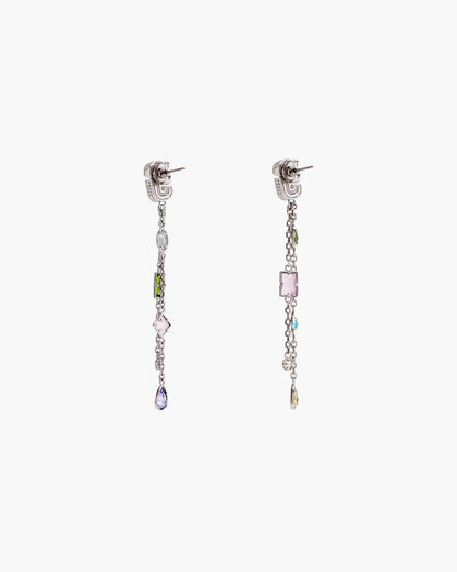 Marc Jacobs Quality | The J Marc Luxe Gem Linear Earrings Silver/Multi