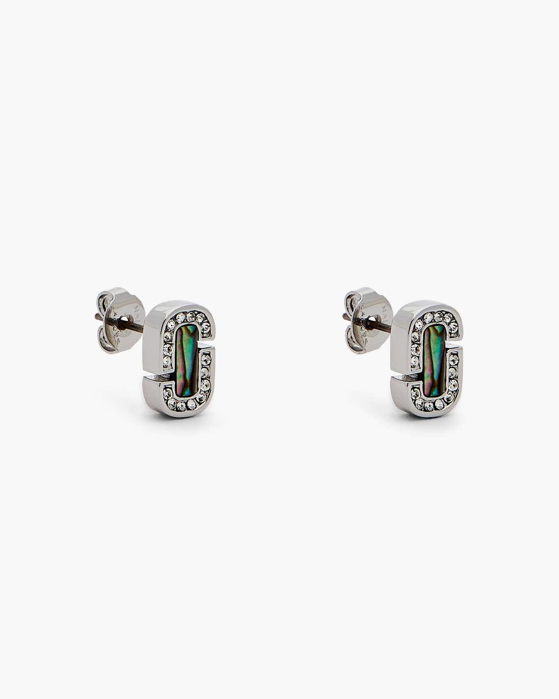 Marc Jacobs Signature | The J Marc Luxe Abalone Earrings Silver/Crystal