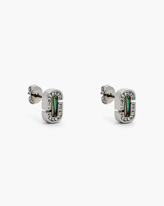 Marc Jacobs Signature | The J Marc Luxe Abalone Earrings Silver/Crystal
