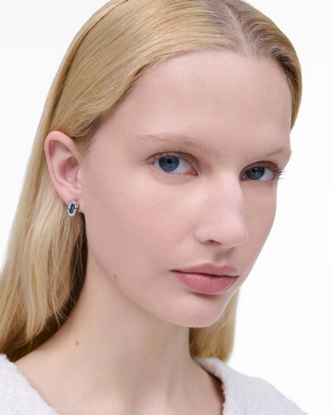Marc Jacobs Signature | The J Marc Luxe Abalone Earrings Silver/Crystal
