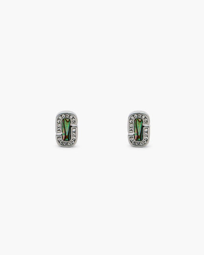 Marc Jacobs Signature | The J Marc Luxe Abalone Earrings Silver/Crystal
