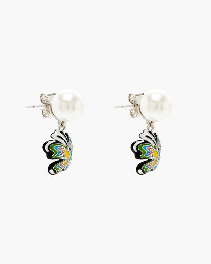 Marc Jacobs Latest | Hattie Stewart X Marc Jacobs Butterfly Pearl Earrings Silver/Multi