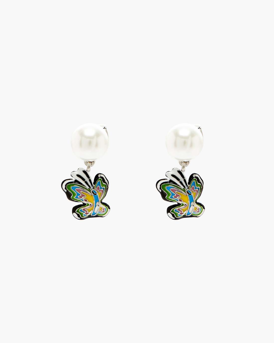 Marc Jacobs Latest | Hattie Stewart X Marc Jacobs Butterfly Pearl Earrings Silver/Multi