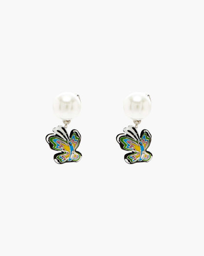 Marc Jacobs Latest | Hattie Stewart X Marc Jacobs Butterfly Pearl Earrings Silver/Multi