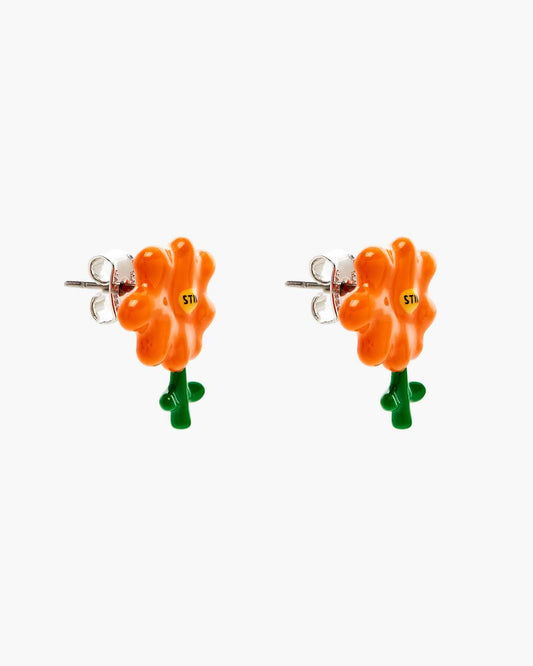 Marc Jacobs Exclusive | David Shrigley X Marc Jacobs Joy Flower Stud Earrings Silver/Orange