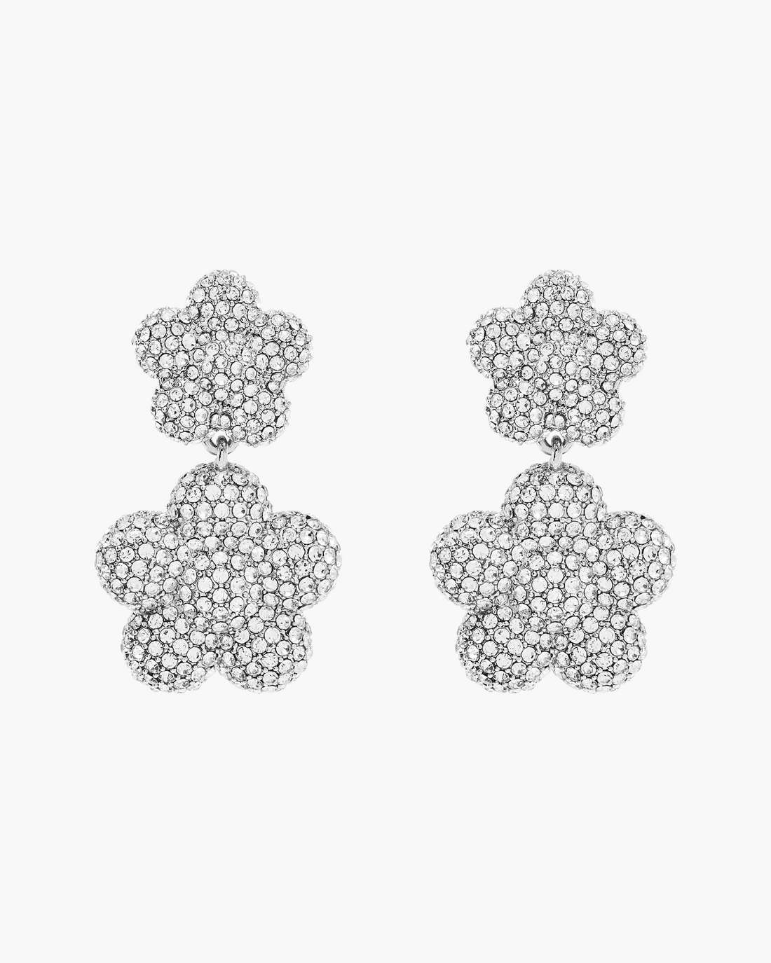 Marc Jacobs Signature | The Daisy Balloon Drop Earrings Silver/Crystal