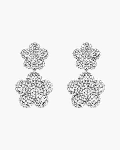 Marc Jacobs Signature | The Daisy Balloon Drop Earrings Silver/Crystal