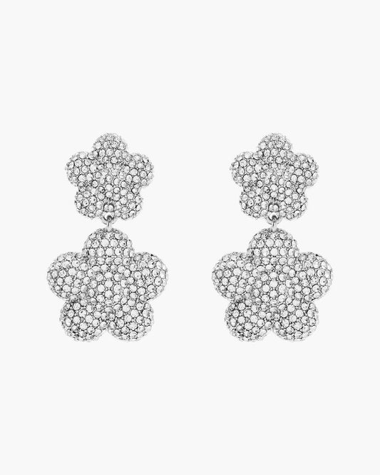 Marc Jacobs Signature | The Daisy Balloon Drop Earrings Silver/Crystal