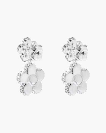 Marc Jacobs Signature | The Daisy Balloon Drop Earrings Silver/Crystal