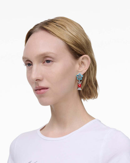 Marc Jacobs Latest | The Sticker Charm Earrings Silver Multi