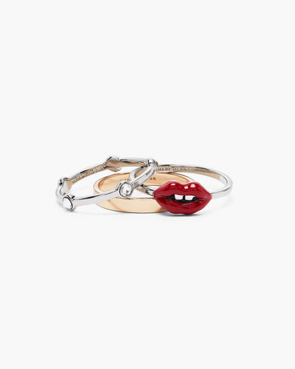 Marc Jacobs Discount | The Lips Ring Set Gold/Silver