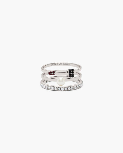 Marc Jacobs Popular | The Rouge Ring Set Silver/Multi