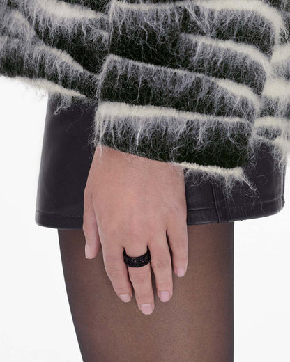 Marc Jacobs Premium | The Monogram Pave Ring Black/Black Crystal