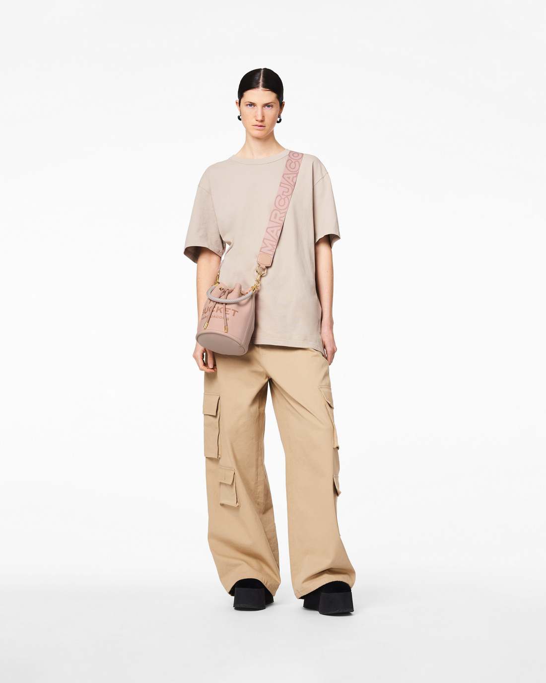 Marc Jacobs Everyday | The Outline Logo Webbing Strap Rose Multi