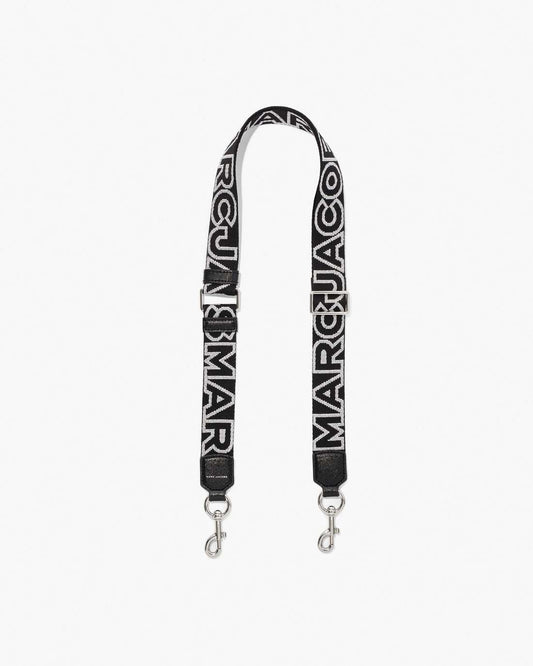 Marc Jacobs Featured | The Thin Outline Logo Webbing Strap Black/Silver